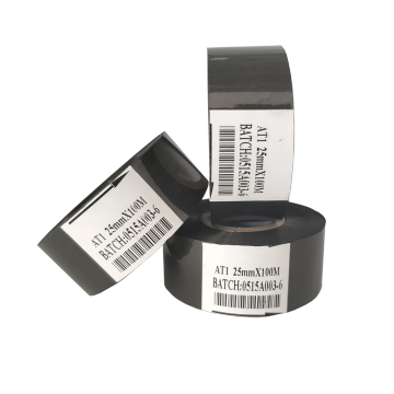 Black 30mm width 100M hot stamping expiration date ribbon used on coding machine to print date batch/lot number